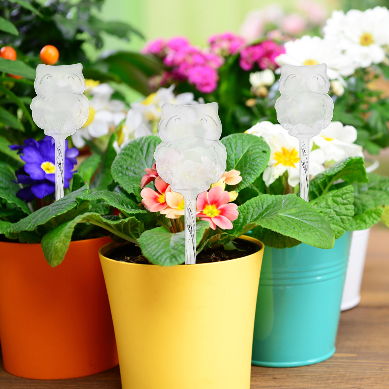 4개입 자동 급수 장치, PVC 재질의 올빼미 모양 자 - Automatic Plant Waterer 리뷰 및 가격